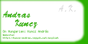 andras kuncz business card