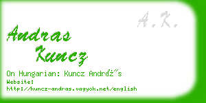 andras kuncz business card